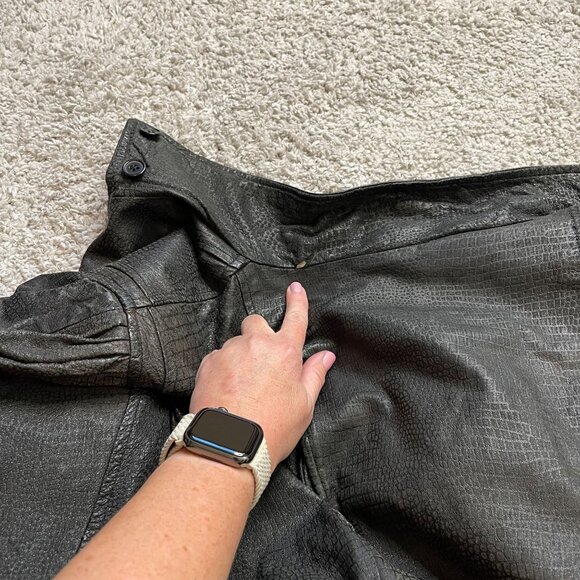 Vintage Pelle Leather Jacket Medium Black Dolman Sleeve Oversized - Picture 9 of 12